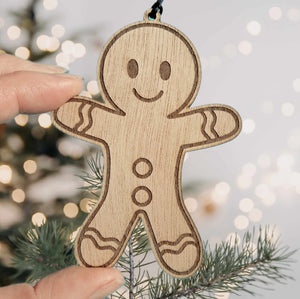 Gingerbread Man Wooden Christmas Decoration