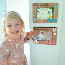 Load image into Gallery viewer, Personalised A6 Kids Certificate Display Frame